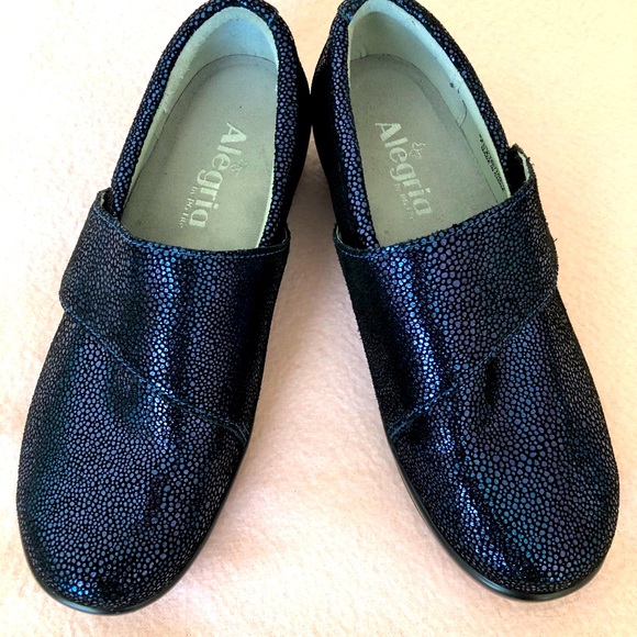 Alegria Shoes - alegria peacock blu/purple leather slip on NWOT